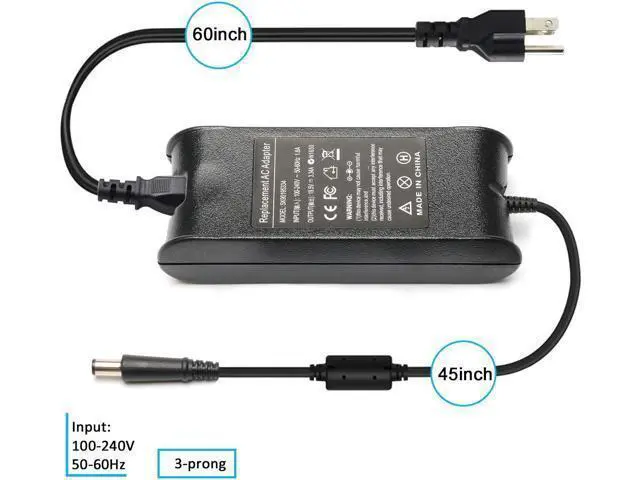 Alt view image 6 of 7 - 19.5V 3.34A 65W AC Adapter Laptop Charger Replacement for Dell Latitude 3190 3189 5400 5480 5490 7490 E5500 E5470 E6430 E6500 E6530 Chromebook 11 3120 3180 3189 Series