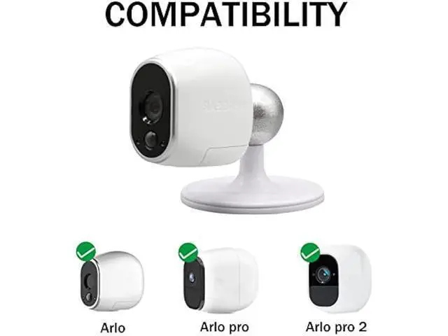 Alt view image 2 of 7 - Suptig Security Wall Mount Mounting Bracket Adjustable Mount Outdoor Indoor for Arlo Pro Arlo Arlo Pro 2 (2 Pack White and Black)