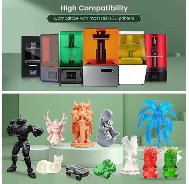 Alt view image 3 of 7 - SUNLU 3D Printer Resin 1kg, Fast Curing Standard 3D Resin for LCD DLP SLA 3D Printers, 395 to 405nm UV Curing 3D Printing Liquid Photopolymer Resin, Low Shrinkage, High Precision, 1000g, Dark Grey