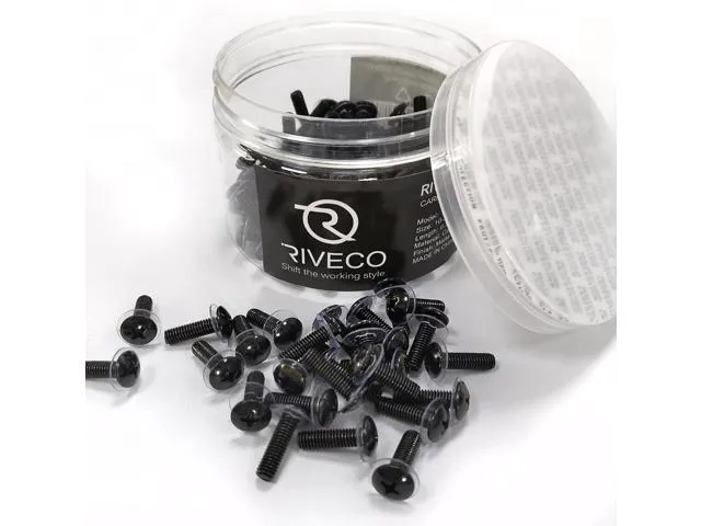 Alt view image 2 of 6 - RIVECO 100PCS 10-32 Rack Screws for Server Cabinets & Racks Tapered Holes Mounting Network Equipment Audio Devices, Carbon Steel Black