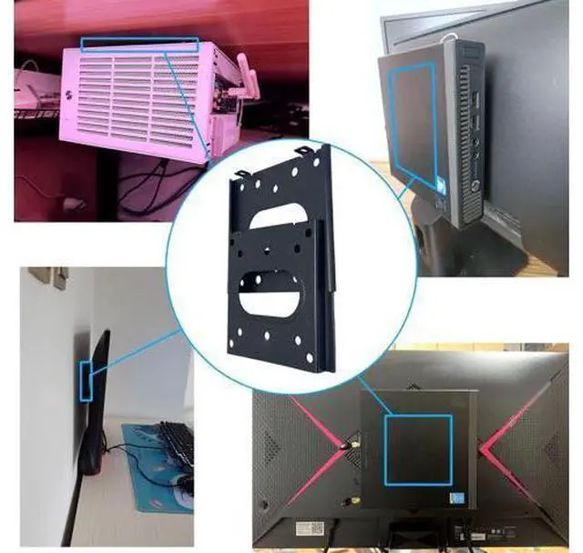 Alt view image 4 of 4 - Computer Wall Mout Mini PC VESA Mount TV Monitor Brackets Easy Desk Compatible