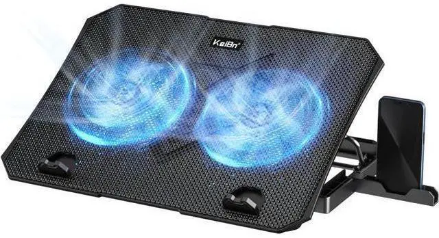 Main image of KeiBn Laptop Cooling Pad, Gaming Laptop Cooler 2 Fans for 10-15.6 Inch Laptops, 5 Height Stands, 2 USB Ports (S039)