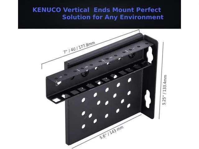 Alt view image 2 of 7 - KENUCO 19 Inch Vertical Ends Wall Mount Rack Wall Mountable Server Rack w/Hardware Black (4U)