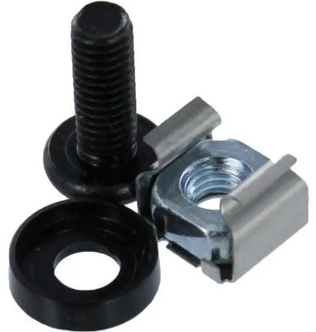 Main image of NavePoint M6 Cage Nuts and Screws for Server Shelves Cabinets - 50 Pk Rack Mount