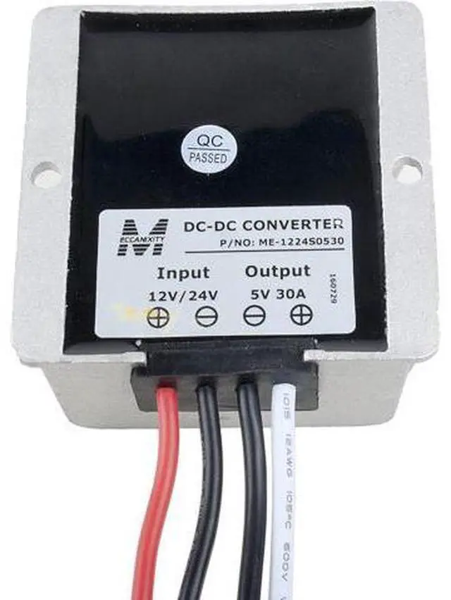 Alt view image 3 of 6 - uxcell DC12V/24V to DC 5V 30A 150W Waterproof Power Supply Module Voltage Converter Regulator Transformer