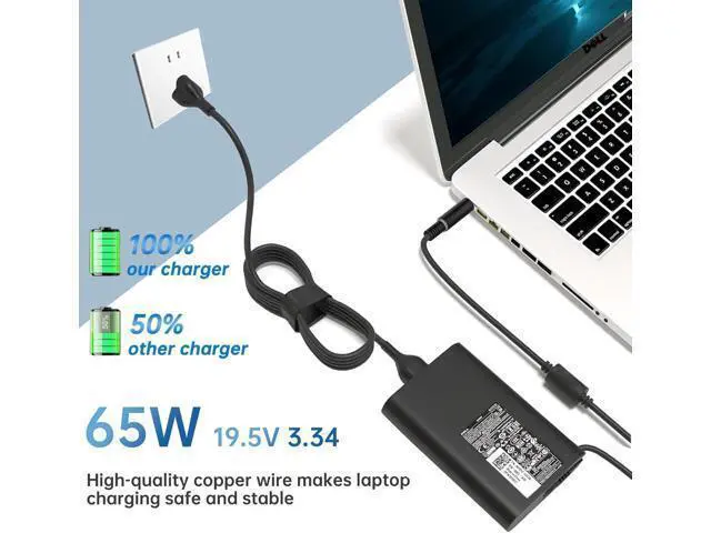Alt view image 5 of 7 - 65W Watt 7.4mm Laptop Charger Fit for Dell Latitude 5580 5490 7490 E6430 E5470 5400 5500 5480 5590 7480 5290 7290 E6420 E7470 E5440 E7440 E7450 LA65NM130 19.5V 3.34A AC Adapter Power Cord