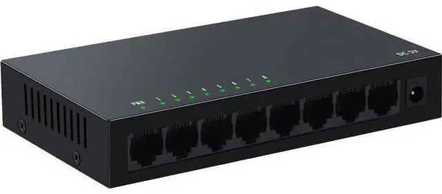 Main image of SODOLA 8 Port Gigabit Ethernet Switch|Desktop/Wall-Mount|Plug & Play| Fanless |Metal Housing|Fanless Design|Desktop Ethernet Splitter|Quiet Unmanaged Network Switch