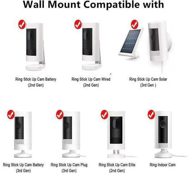 Alt view image 2 of 7 - 4pack Adhesive Wall Mount Compatible with Ring Stick Up Cam Wired/Battery and Ring Indoor Cam HD Security Camera,360 Degree Adjustable Mounting BracketCamera not Included