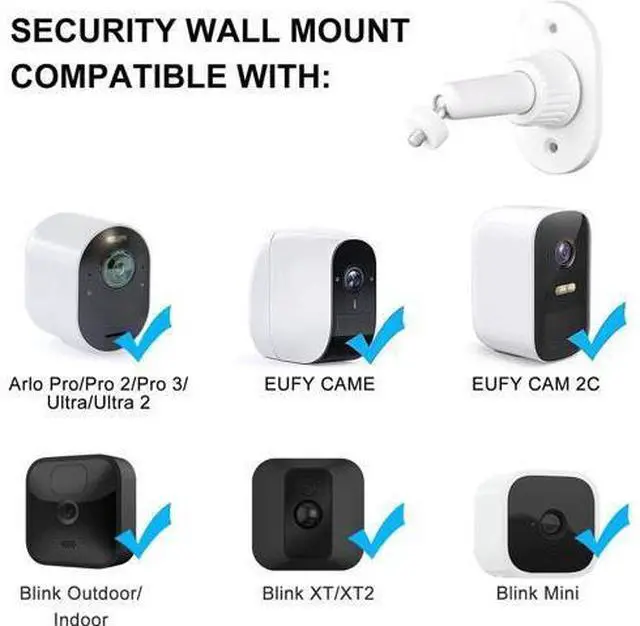 Alt view image 6 of 7 - 4pack Adhesive Wall Mount Compatible with Ring Stick Up Cam Wired/Battery and Ring Indoor Cam HD Security Camera,360 Degree Adjustable Mounting BracketCamera not Included