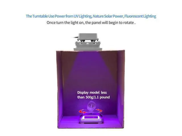 Alt view image 3 of 7 - 3D Printer UV Resin Curing Light with Solar Turntable 360°Rotating Stand for SLA DLP LCD 3D Printer Solidify Photosensitive Resin 405nm UV Resin Affect, DIY Curing Enclosure