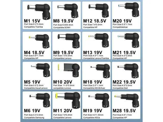 Alt view image 2 of 7 - 90W 16Tips Universal Laptop Charger - Fit for HP Dell Acer Asus Lenovo Samsung LG IBM Google Toshiba Sony Fujitsu MacBook Pro Gateway Notebook Ultrabook Chromebook Power Adapter Supply Cord