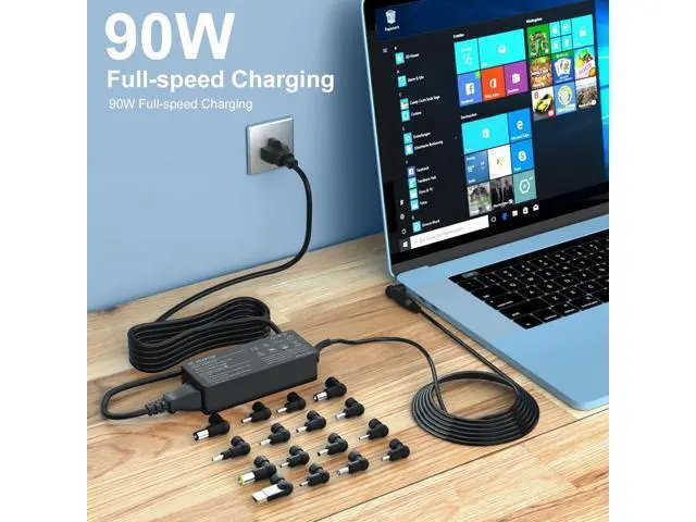 Alt view image 5 of 7 - 90W 16Tips Universal Laptop Charger - Fit for HP Dell Acer Asus Lenovo Samsung LG IBM Google Toshiba Sony Fujitsu MacBook Pro Gateway Notebook Ultrabook Chromebook Power Adapter Supply Cord