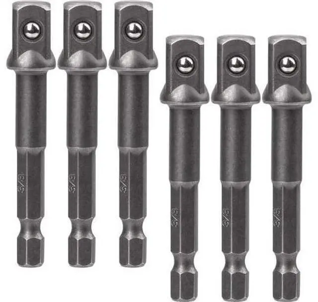 Main image of OIIKI 6 Pack 3/8 inch(10mm) Square Socket Adapter Bit Set, Impact Driver Power Bits for Automotive DIY-1/4 Hex Shank