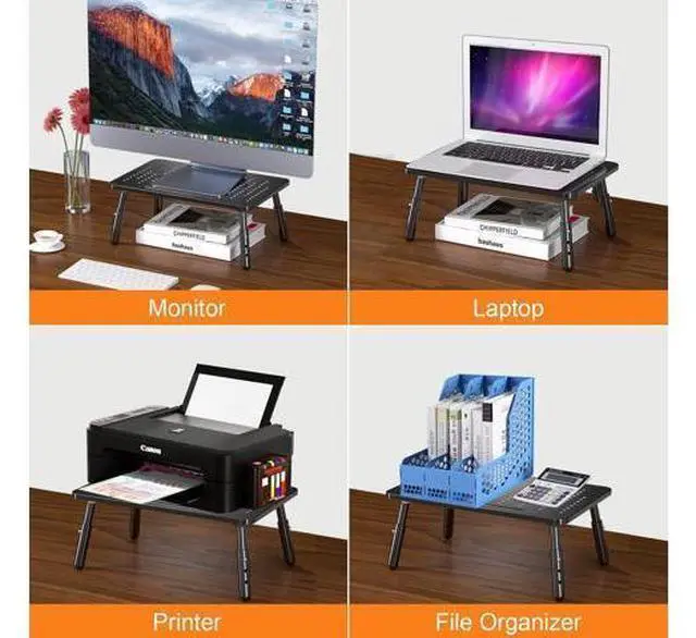 Alt view image 7 of 7 - Bracwiser Foldable Monitor Riser Metal Computer Stand for Desk 3 Height Adjustable Laptop Stand with Pen Storage, MST013