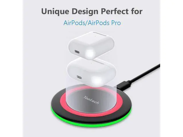 Alt view image 3 of 6 - Yootech Wireless Charger,10W Max Fast Wireless Charging Pad Compatible with iPhone 15/15 Plus/15 Pro Max/14/13/SE 2022/12/11/X/8,Samsung Galaxy S22/S21/S20,for AirPods Pro 2(No AC Adapter)