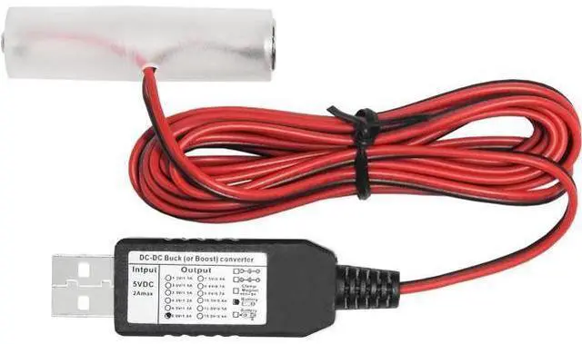 Main image of USB Power Converter DC Buck Boost Battery Eliminator Replace 1 to 4pcs 1.5V 3V 4.5V 6V AA AAA Connect(1-AA 1.5V)