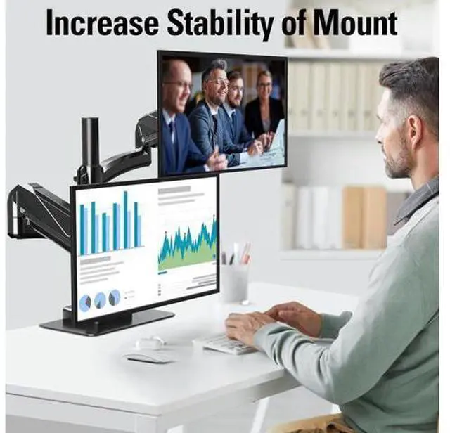 Alt view image 4 of 7 - MOUNTUP Monitor Mount Reinforcement for Tempered Glass Desk, Monitor Arm Plate, Steel Bracket for Thin and Most Fragile Table, for Desk C Clamp Installation of Monitor Stand
