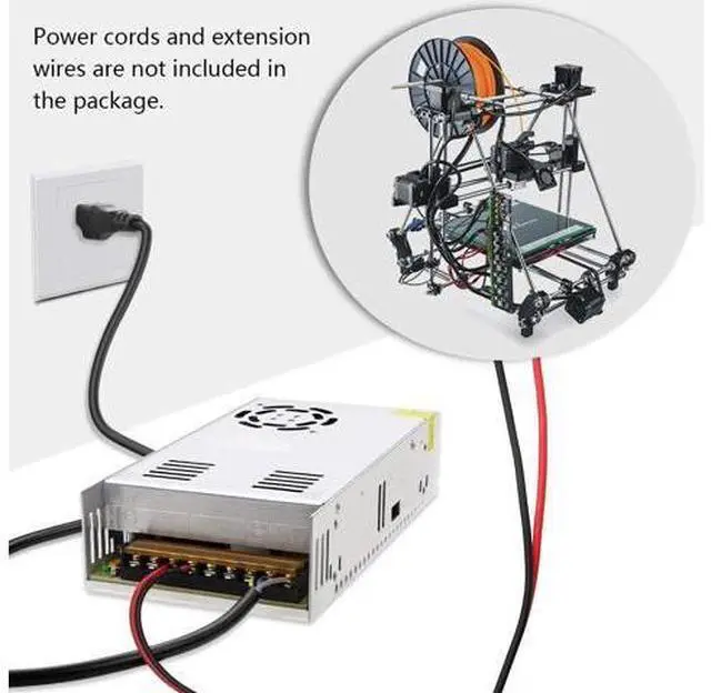 Alt view image 6 of 7 - SHNITPWR 24V DC Power Supply 15A 360W AC/DC Adapter, 24 Volt 15 Amp Switching Power Converter Transformer LED Driver 110V / 220V AC in for LED Light Strip 3D Printer CCTV Security System LCD Monitor