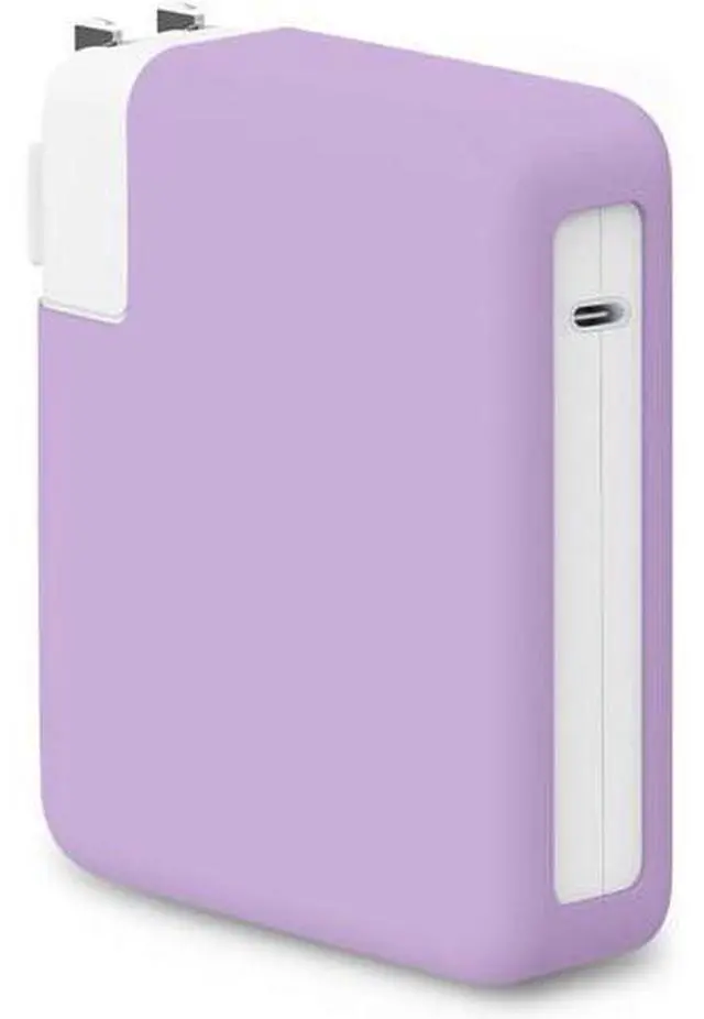 Main image of for MacBook Pro 16 inch 2024 M4 A3186 A3403 140W Power Adapter Cover, 140W Soft Silicone Charger Case Sleeve for Mac Pro 16 A2991 A2780 A2485 2021-2023 M3 M2 M1 Pro/Max Chip, Pink Purple