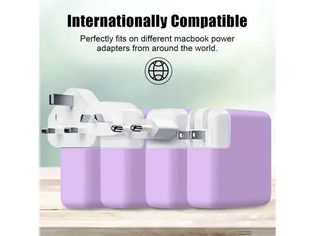 Alt view image 7 of 7 - for MacBook Pro 16 inch 2024 M4 A3186 A3403 140W Power Adapter Cover, 140W Soft Silicone Charger Case Sleeve for Mac Pro 16 A2991 A2780 A2485 2021-2023 M3 M2 M1 Pro/Max Chip, Pink Purple