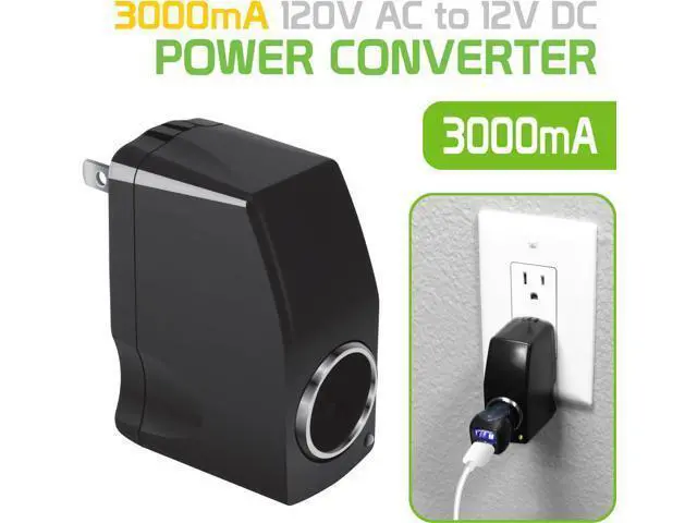 Alt view image 2 of 7 - Cellet AC to DC 12V Output Converter. AC/DC Power 110V- 120V AC to 12V DC Car Cigarette Lighter Power Converter. AC to DC Female Adapter (Not for Air-Pump, Compressor, Vacuum Cleaner)