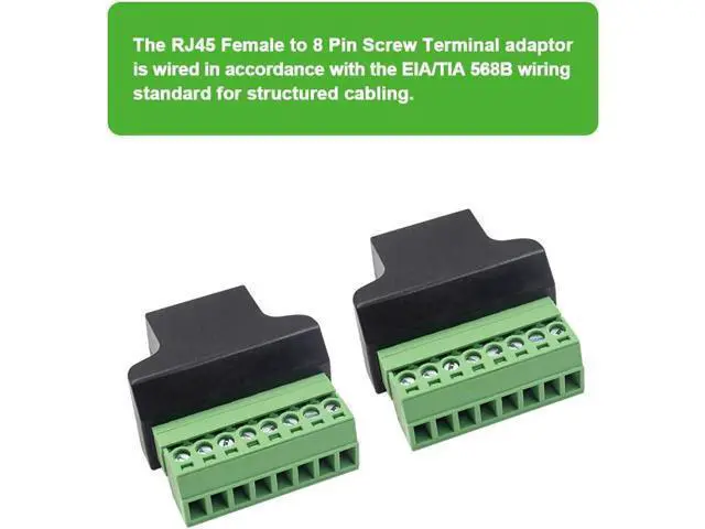 Alt view image 3 of 5 - Poyiccot RJ45 Breakout, RJ45 Screw Terminal Adaptor Connector, 2pack RJ45 8p8c Female Jack to 8 Pin Screw Terminal Connector for Cat7 Cat6 Cat5 Cat5e Ethernet Extender CCTV Digital DVR Network Adapter