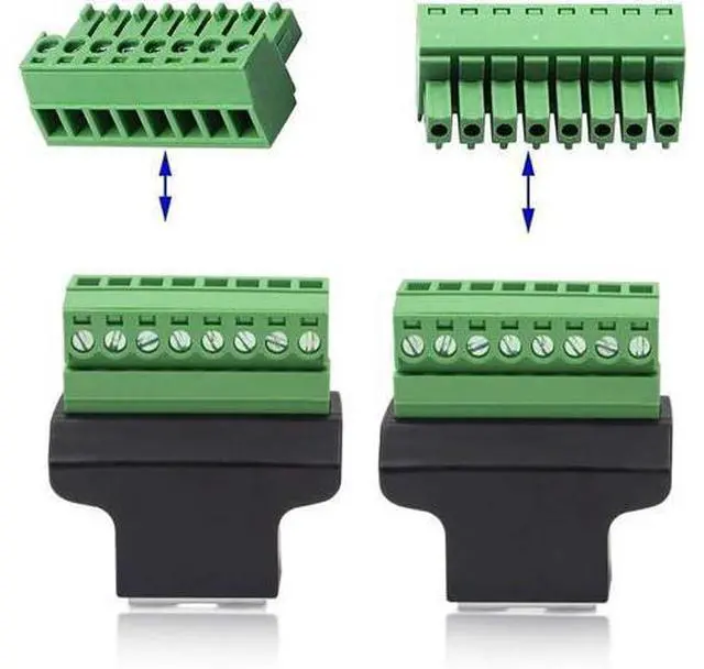 Alt view image 5 of 5 - Poyiccot RJ45 Breakout, RJ45 Screw Terminal Adaptor Connector, 2pack RJ45 8p8c Female Jack to 8 Pin Screw Terminal Connector for Cat7 Cat6 Cat5 Cat5e Ethernet Extender CCTV Digital DVR Network Adapter