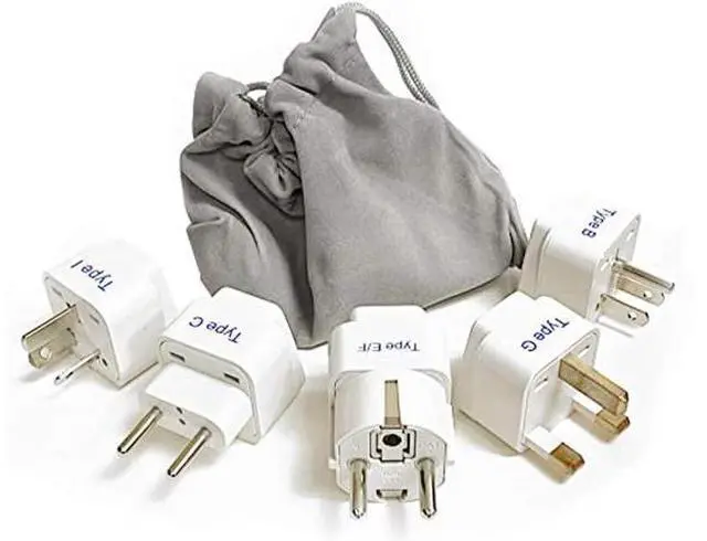 Main image of Ceptics Adapter Plug Set for World Wide International Travel Use - Grounded Safe - Works with Cell Phones, Chargers, Batteries, Camera, and More
