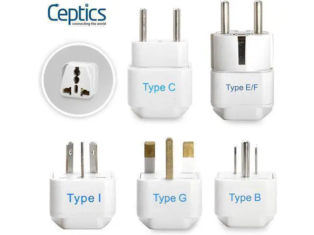 Alt view image 2 of 7 - Ceptics Adapter Plug Set for World Wide International Travel Use - Grounded Safe - Works with Cell Phones, Chargers, Batteries, Camera, and More