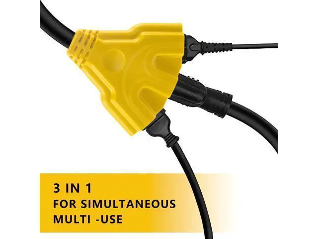 Alt view image 6 of 7 - 30 Amp to 20 Amp Adapter 110V RV Distribution Adapter, NEMA TT-30P Male to 3X 5-15R/5-20R Female, ETL Listed RV Generator Household Outlet, 1.6 FT