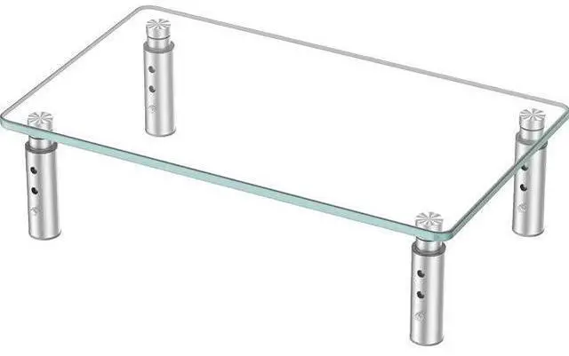 Main image of Hemudu Monitor Stand -3 Adjustable Height Monitor Riser, Computer Monitor Stand, Desktop Organizer, Monitor Stand Riser for PC, Computer, Laptop Clear