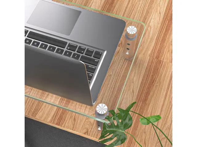 Alt view image 2 of 7 - Hemudu Monitor Stand -3 Adjustable Height Monitor Riser, Computer Monitor Stand, Desktop Organizer, Monitor Stand Riser for PC, Computer, Laptop Clear