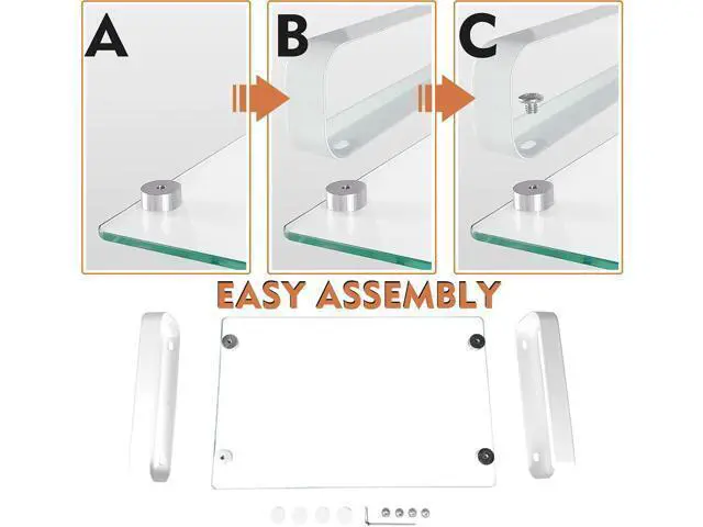 Alt view image 3 of 4 - Hemudu Clear Computer Monitor Stand Riser Multi Media Desktop Stand for Flat Screen LCD LED TV, Laptop/Notebook, with Tempered Glass and Metal Legs, HD02T-001