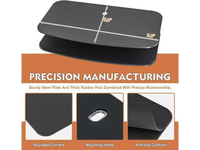 Alt view image 4 of 7 - Hemudu Monitor Mount Reinforcement Plate for Thin, Glass and Other Fragile Tabletop, Universal Steel Bracket Plate Fits Most Monitor Stand C Clamp Installation HD05B-001