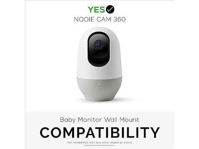 Alt view image 2 of 7 - Adhesive Wall Mount for Nooie Cam 360 Baby Monitor Camera Shelf Holder, Easy to Install, No Tools Needed, No Mess, No Drilling, Strong Mount, White by Brainwavz