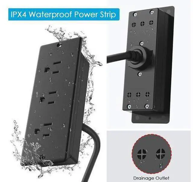 Alt view image 2 of 7 - Conference Recessed Power Strip Socket Waterproof,Conference Table Power Strip,Waterproof Furniture Recessed Power Strip,Flush Mount Power Strip with 3 Outlets,6ft Extension Cord with Flat Plug Black