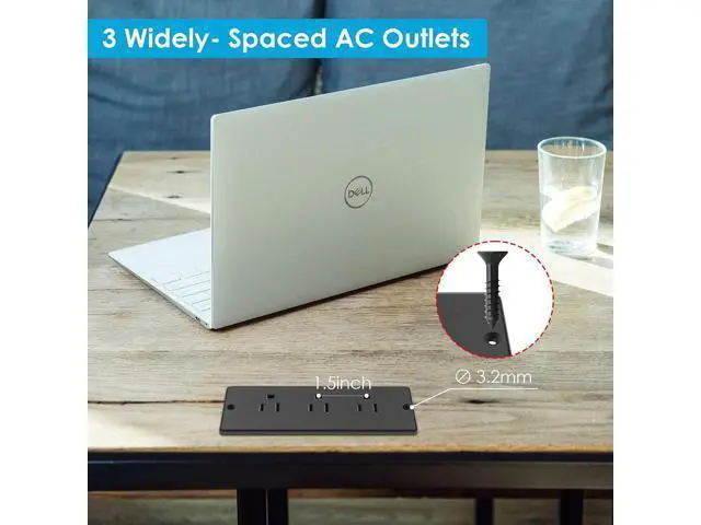 Alt view image 3 of 7 - Conference Recessed Power Strip Socket Waterproof,Conference Table Power Strip,Waterproof Furniture Recessed Power Strip,Flush Mount Power Strip with 3 Outlets,6ft Extension Cord with Flat Plug Black