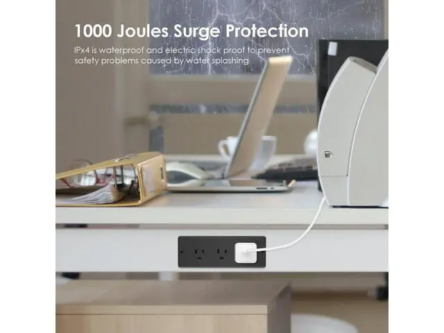 Alt view image 5 of 7 - Conference Recessed Power Strip Socket Waterproof,Conference Table Power Strip,Waterproof Furniture Recessed Power Strip,Flush Mount Power Strip with 3 Outlets,6ft Extension Cord with Flat Plug Black