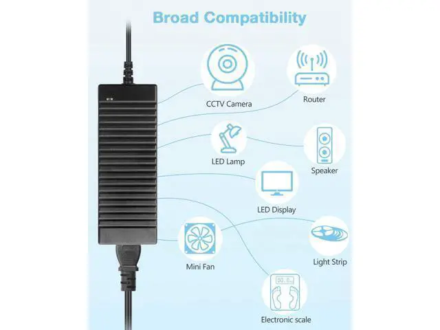 Alt view image 2 of 7 - 24V 5A 120W Power Supply 100V-240V or 110V - 220V AC to DC Adapter 24V 5amp Switching Converter 5.5x2.1mm Plug for Routers CCTV IP Security Cameras 5050 3528 LED Strip Mould Lights
