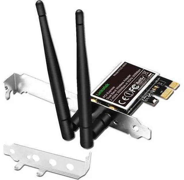 Main image of Wireless N 600Mbps (2.4GHz 300Mbps and 5GHz 300Mbps) PCIE WiFi Adapter, PCIE WiFi Card, QUALCOMM Atheros AR946X Wireless Network Adapter for Windows 10 8.1 8 7 XP Desktop PCs (PCIE-N600)