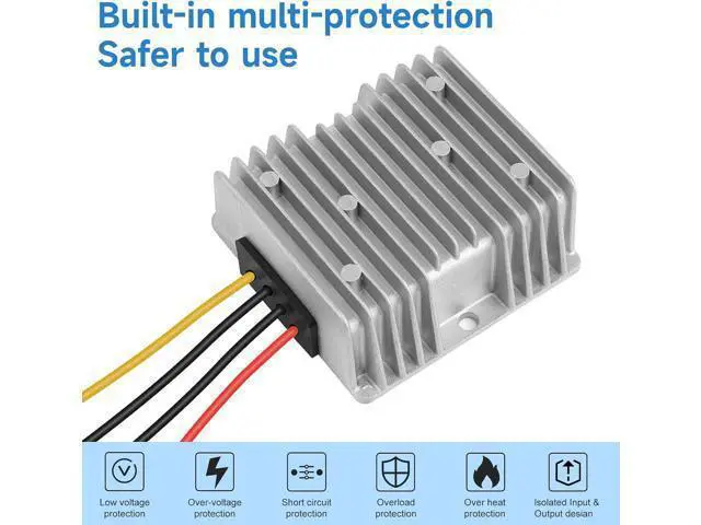 Alt view image 5 of 6 - DC-DC 36V 48V to 12V 20A 240W Step Down Converter Golf Cart Voltage Regulator Reducer Transformer with Fuse Waterproof