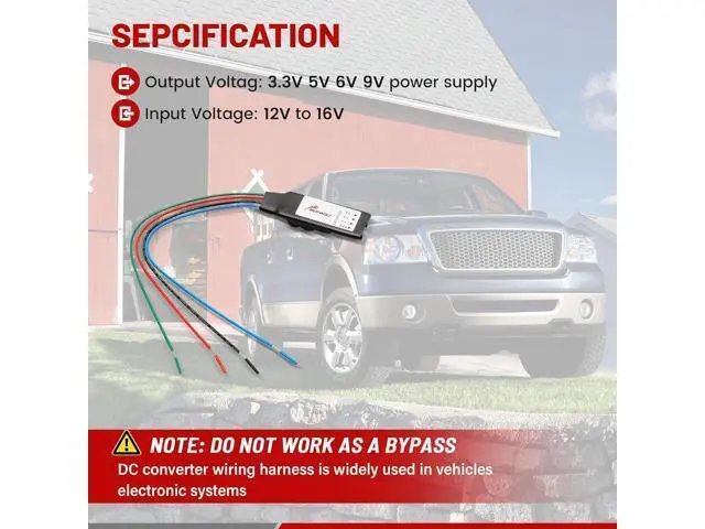 Alt view image 2 of 7 - RED WOLF Voltage Regulator DC 12V to 3.3V 5V 6V 9V Step Down Converter Power Supply Voltage Adapter Adjust Direct Current for Vehicles Accessories Devices Backup Camera Radio Stereo