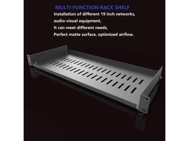 Alt view image 2 of 7 - Jingchengmei 1U Disassembled Vented Cantilever Server Rack Mount Shelf 8"(203mm) Depth for 19-Inch Network/AV Equipment Rack and Cabinet(1U8V)