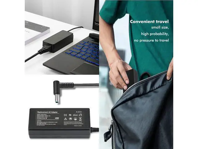 Alt view image 6 of 7 - 19.5V 2.31A 45W Ac Adapter/Power Cord Supply for HP Pavilion 11 13 15;HP elitebook Folio 1040 g1;HP Stream 13 11 14;hp touchsmart 11 13 15;hp Spectre ultrabook 13