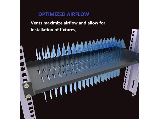 Alt view image 4 of 7 - Jingchengmei 1U Disassembled Vented Cantilever Server Rack Mount Shelf 8"(203mm) Depth for 19-Inch Network/AV Equipment Rack and Cabinet(1U8V)