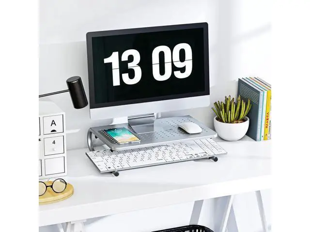 Alt view image 2 of 6 - HUANUO Monitor Stand Riser, Monitor Riser, Laptop Stand, Laptop Shelf w/Vented Metal, Desktop Computer Stand for Screen, Laptops, Printer, Laptop Riser for Home & Office, Monitor Riser Stand for Desk