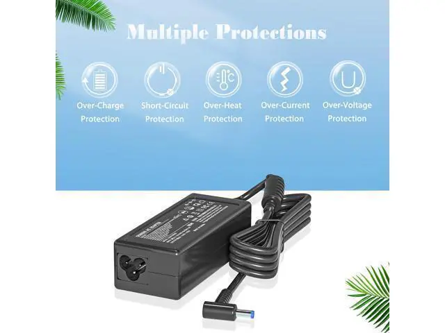 Alt view image 5 of 6 - 65W 19.5V 3.33A Ac Adapter for HP Pavilion x360 11 13 15, Zbook 14u G4 G5 15u 15 G3, 15-f111dx 15-f211wm 15-f233wm 15-f278nr 15-r052nr 15-r132wm Power Supply Blue Tip