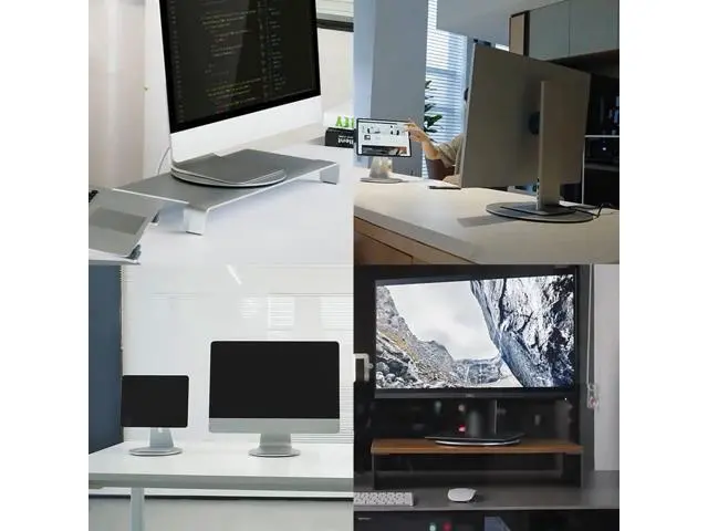 Alt view image 4 of 7 - Aluminum 360° Rotation Monitor Swivel Base Computer Screen Monitor Turntable Stand Flat Panel TV Rotating Mat for iMac Laptop Potted Plants Arts Crafts Products Display Stand