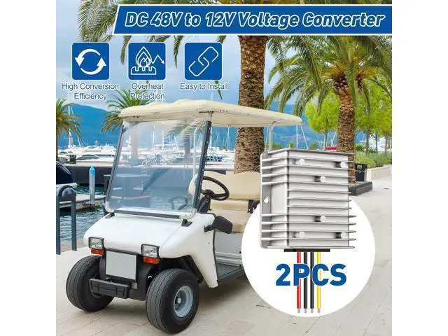 Alt view image 2 of 7 - Dreyoo 2 Pack 36V 48V to 12V Converter Golf Cart Voltage Reducer, 10A 120w DC to DC Buck Converter 12 Volt Voltage Regulator for Golf Cart Club Car Audio LED Strip Light Universal Power Stabilizer