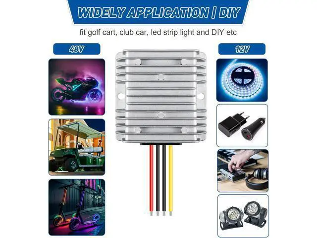 Alt view image 4 of 7 - Dreyoo 2 Pack 36V 48V to 12V Converter Golf Cart Voltage Reducer, 10A 120w DC to DC Buck Converter 12 Volt Voltage Regulator for Golf Cart Club Car Audio LED Strip Light Universal Power Stabilizer